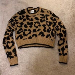 Hollister Cheetah Print Cropped Sweater